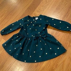 Carter’s teal gold heart dress
